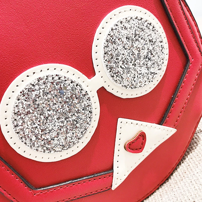 Women Patchwork Handbag Female Leather Roll Circular Bag Famous Crossbody Shoulder Bags Animal Chains Fashion Tote Sac SS7316 (17)