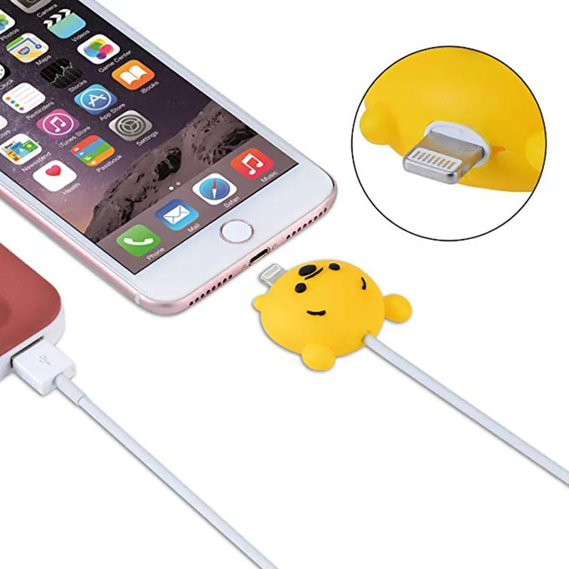 100 шт. мультяшный протектор для кабеля анимационного типа iphone держатель USB