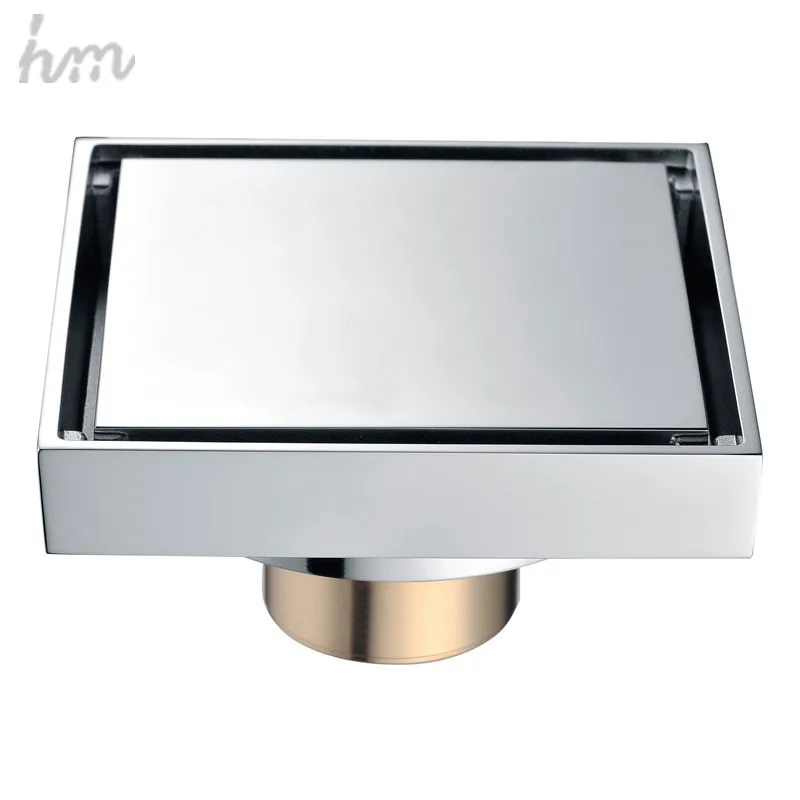 Floor Drainer Square Brass Shower Drainer Grate Waste Tile Insert Square Floor Waste Grates Bathroom Shower Drain Floor Drain (2)