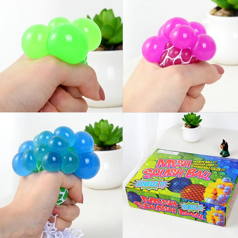 

Dropship 1pc 5cm/6cm Random Color Vent Decompression Hand Pinch Reticular Grape Soft Ball Creative Whole Bad Decompression Tool