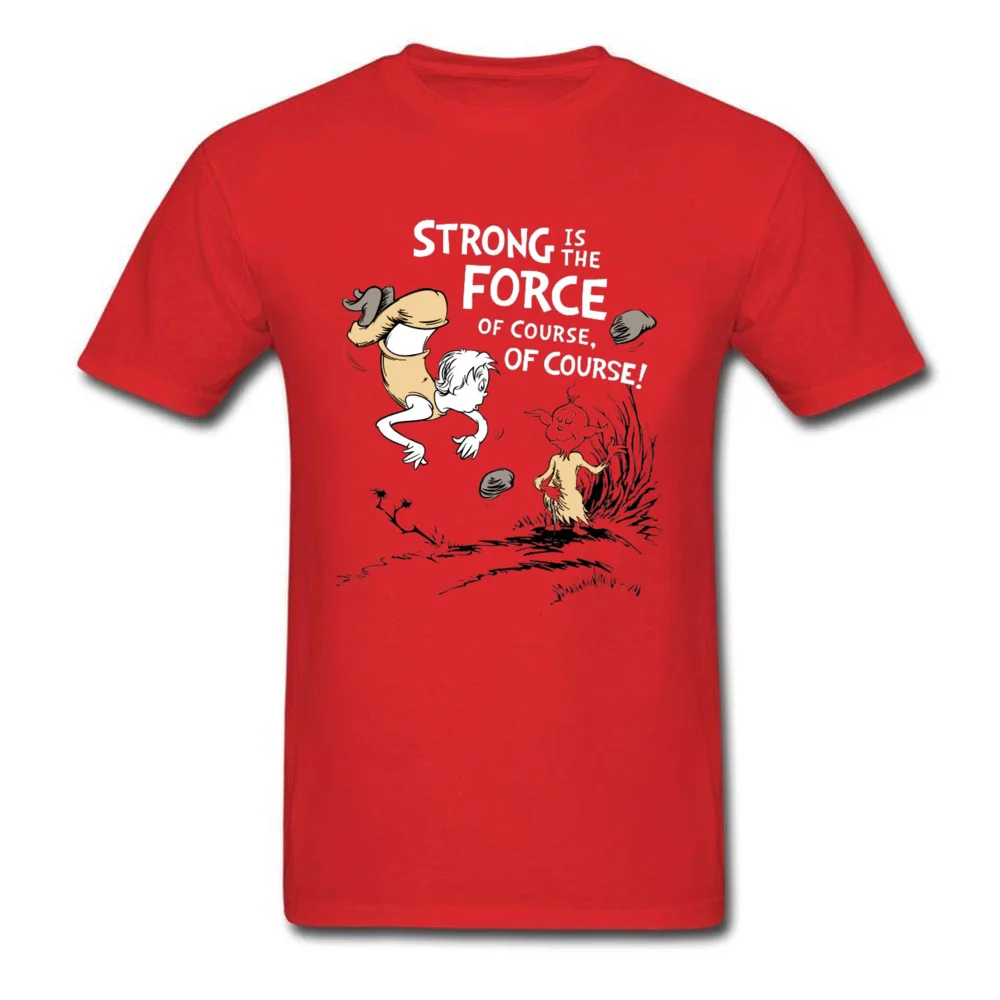 

Star Wars T Shirt Men Movie T-shirt 80's Swag Tops Yoda Strong is the Force of Course Tees Funny Saying Red Clothes For Adult