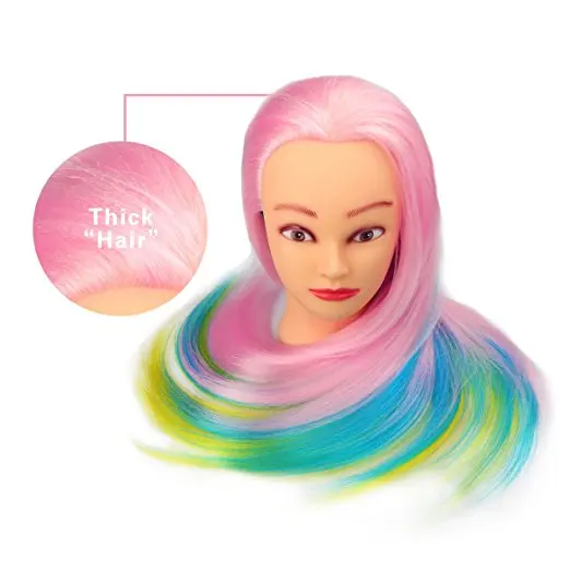 Косметологический 2" манекен с волосами голова Радуга Цвет тренировки волос Стильный манекен головы