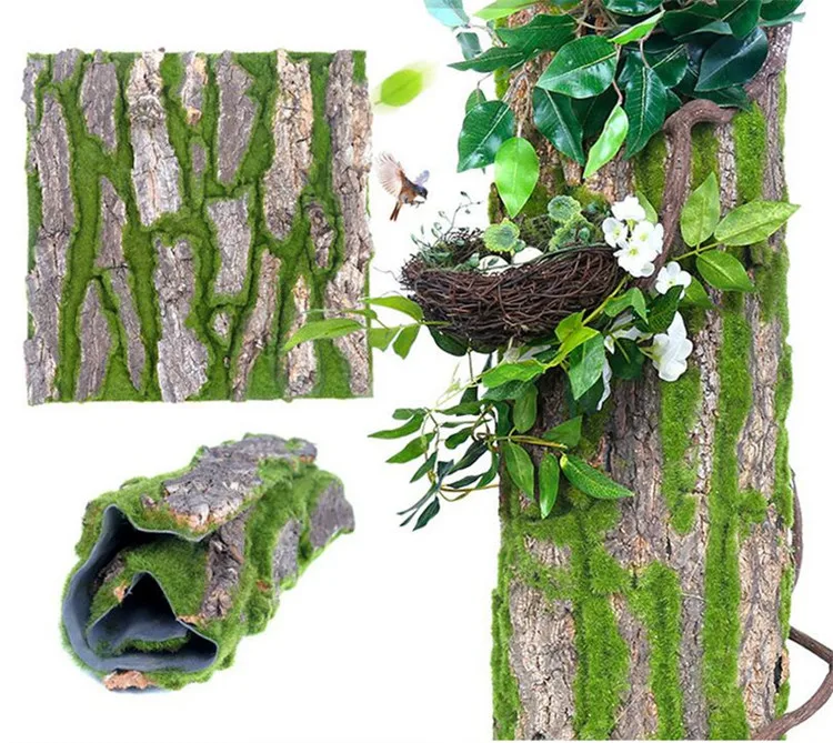 Flone Real Dried Pine Tree Bark Artificial Moss Fake Vine Plant Flowers For Indoor Water Pillar Cover Wrap  DIY Decoration (9)