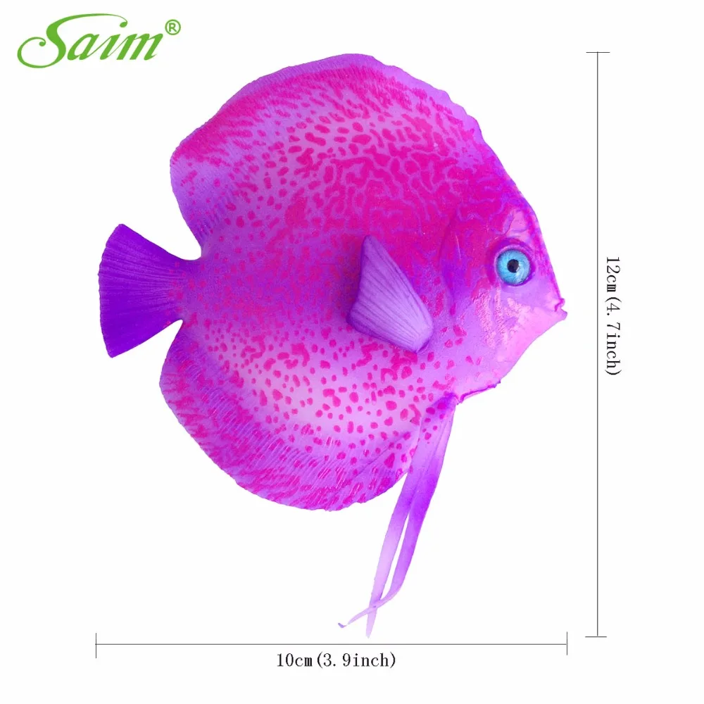4," имитация робота рыбные украшения аквариумные резиновые яркие креативные фиолетовые рыбки украшения Acuarios Ландшафтный Декор Аксессуары