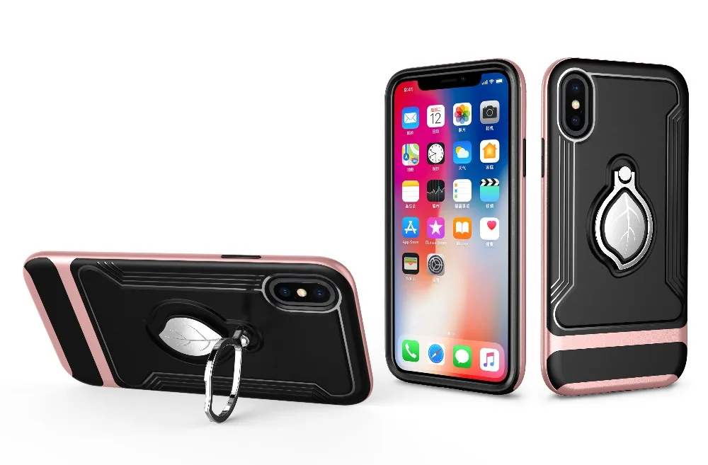 Роскошный фирменный Магнитный кронштейн с кольцом-листом, чехол для телефона для iPhone 6, 6 S, 7, 8 Plus, автомобильный держатель, чехол для телефона, чехол для iPhone X, XR, XS MAX