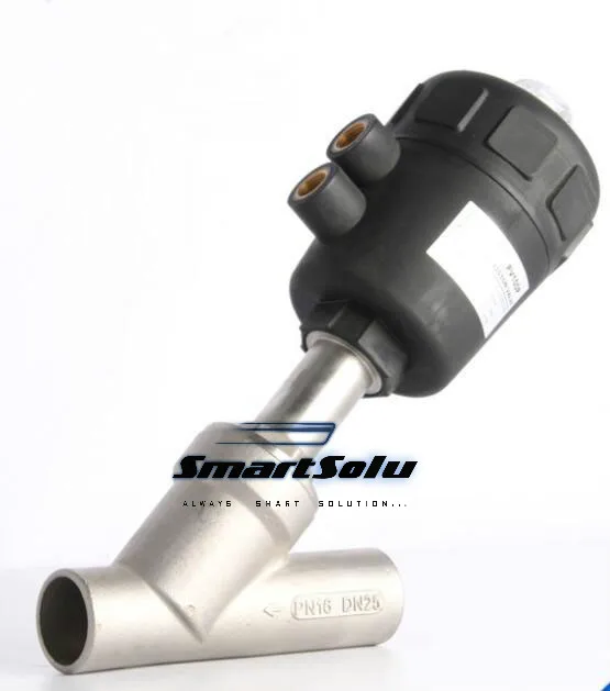 

1 1/2 inch 2/2 Way single acting angle seat valve normally closed pneumatic angle seat valve 63mm actuator
