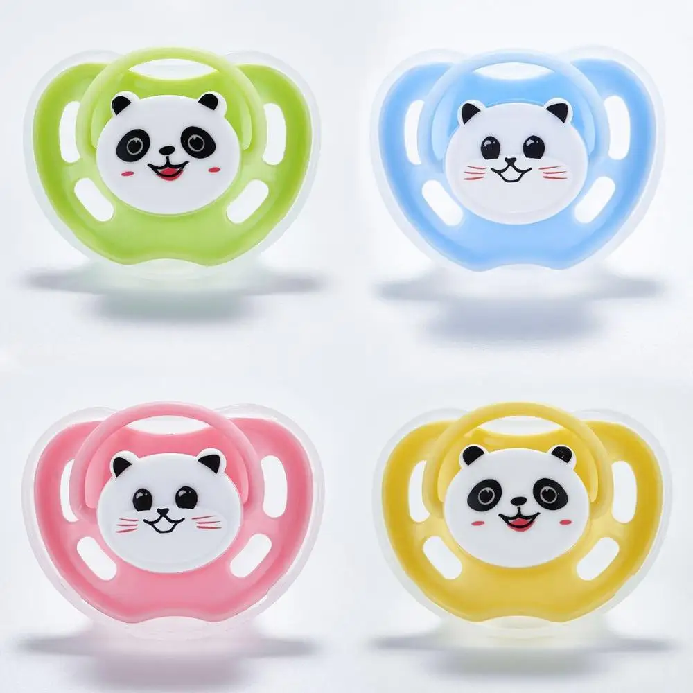 

New 1PC Baby Silicone Pacifiers with Cover Orthodontic Soother Newborn Feeding Pacifier Cartoon Cute Baby Panda Nipple Pacifiers