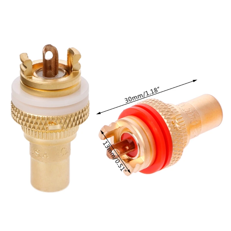 

8PCS Red+White RCA Female Socket CMC Phono Copper Plug Female Connector