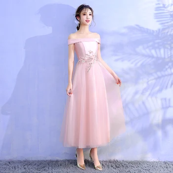 

Pink Colour Bridesmaids Dresses for Party and Wedding Dress Sleeveless Back of Bandage Elegant Woman Dresses