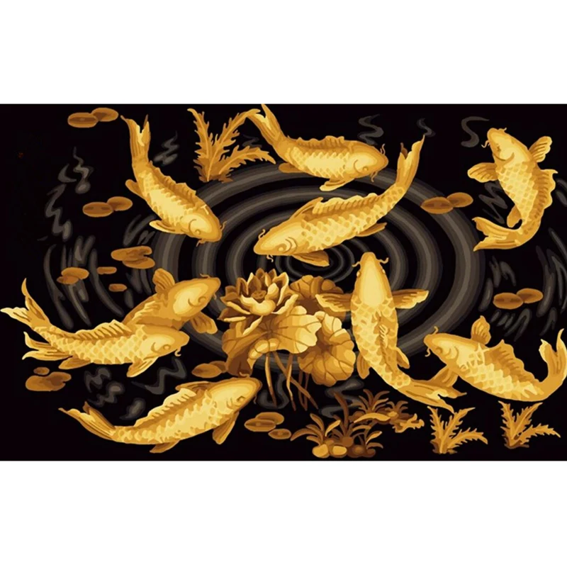 painting by numbers canvas home decor Coloring painting cuadros decoracion banksy Gold fish