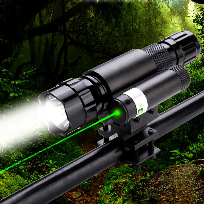 

CWLASER 5mW 532nm Green Laser Sight Scope and LED Flashlight Combo Set with Mount (Black)