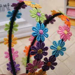 1 шт. Boho Стиль multi Цветной цветы Корона ромашка ребенка Обувь для девочек Hairbands фестиваль повязки Детские диадемы детей Женские аксессуары