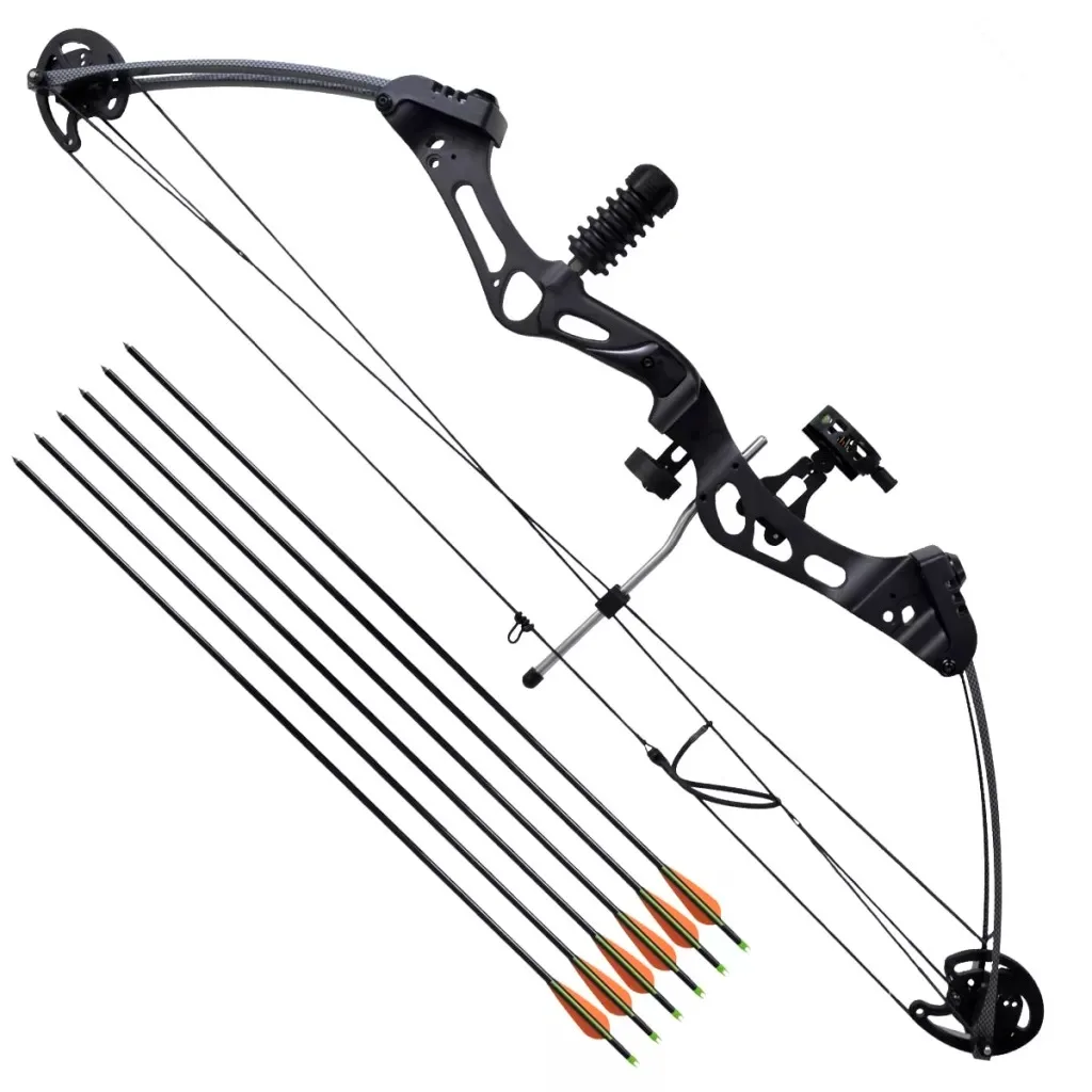 VidaXL Adult Compound Bow with Accessories and Fiberglass Arrows 90852 Hunting Longbow Bowstring Fast Installation | Спорт и