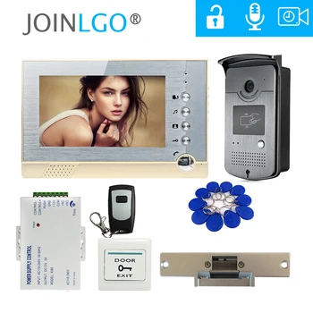 

FREE SHIPPING New 7" Screen Recording Video Intercom Door Phone + Outdoor RFID Access Door Camera + Electric Strike Lock + 8G SD