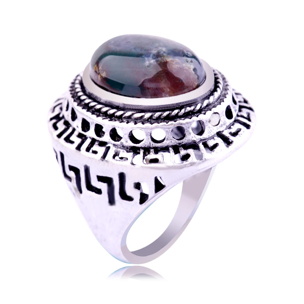 Natural India Agate Lapis Lazuli Malachite Stone Setting Gemstone Antique Silver Ring Hollow Out Pattern Finger Rings for Women Natural India Agate Lapis Lazuli Malachite Stone Setting Gemstone Antique Silver Ring Hollow Out Pattern Finger Rings for Women
