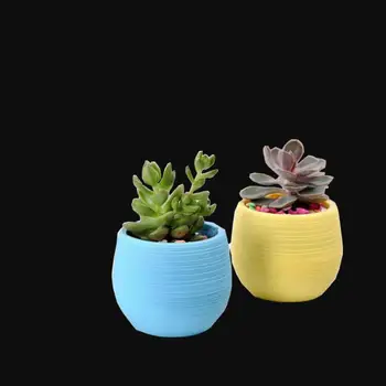 

Mini Round Plastic succulent Plant Flower Pot Home Decor Micro Landscape Planter unbreakable flowerpot LX6364