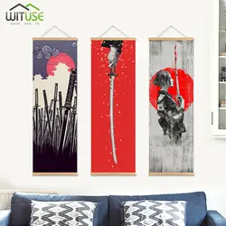 Японский Ukiyoe для HD Холст Плакат Настенные картины для гостиной украшения живопись стены Искусство с твердой древесиной подвесной свиток