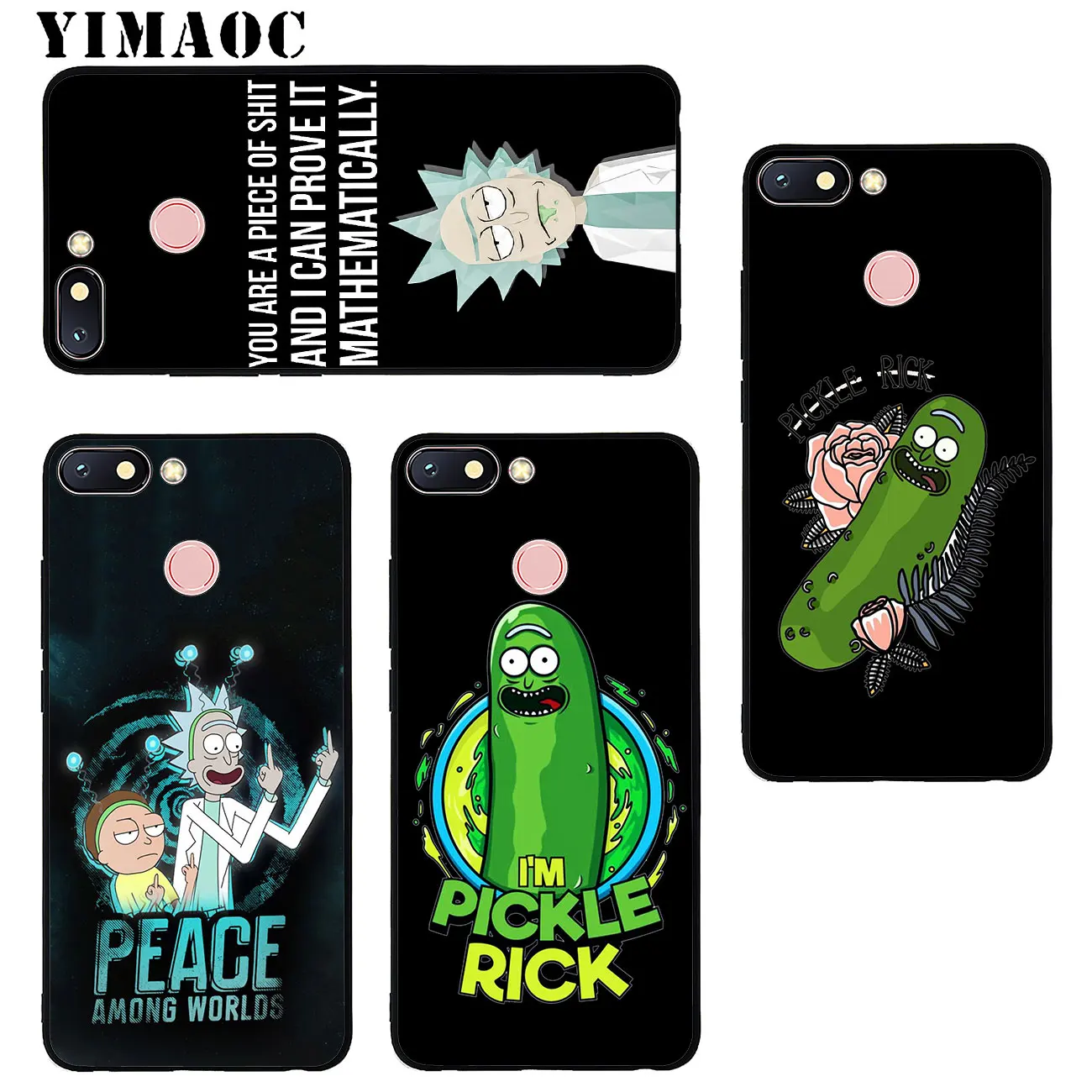 YIMAOC Rick And Morty Soft Silicone Phone Case for Xiaomi Mi 9 8 A2 Lite A1 6 pocophone f1 MAX 3 Black flower mi9 mi8 mia2 Cover