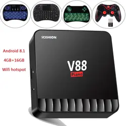 2018 Scishion V88 фортепиано Android 8,1 ТВ коробка 4G 16 г Smart ТВ коробка Mail-450USB 3,0 Поддержка 4k WiFi hotspot Media Player Pk X96 X96W