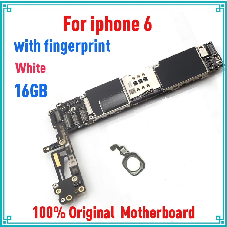 

16gb White for iphone 6 Motherboard with Touch ID,Original unlocked for iphone 6 Logic boards with IOS System,100% Good Working