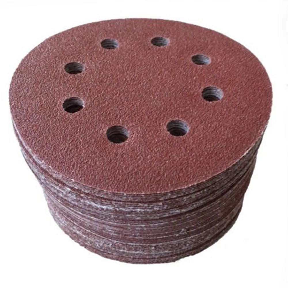Multi Function 5PCS 8 Hole Grit Sand Disc Random Orbit Sandpaper Hook