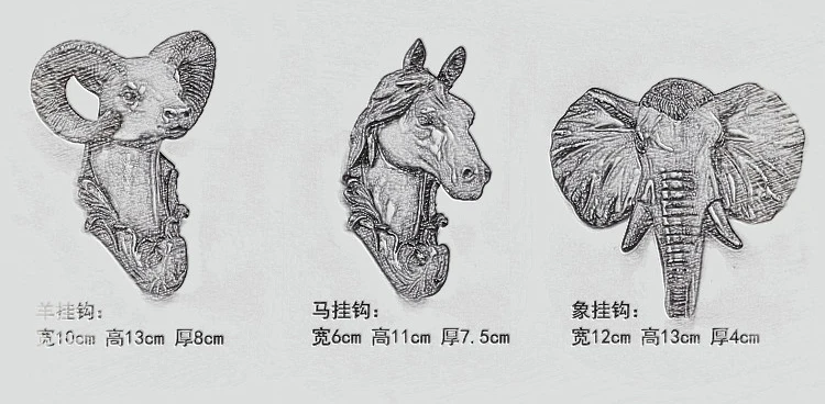 Настенный крючок с животными в стиле ретро, Креативные аксессуары для дома, полимерные крючки, искусство, золотая голова оленя, крючок для халата, домашний бар, модное украшение, подарок