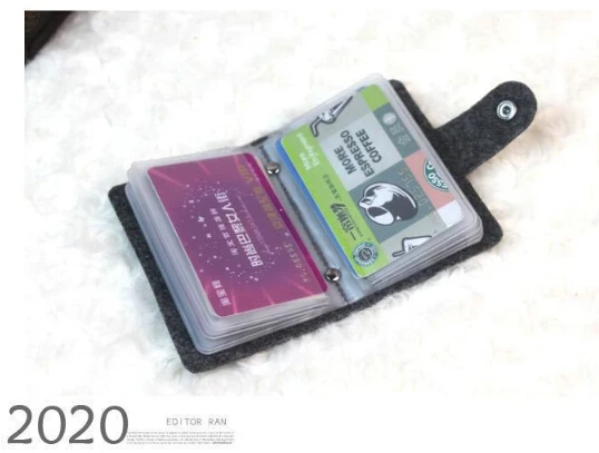 Женский Мужской Модный мягкий фетровый Карманный Бизнес ID кредитный держатель для карт Чехол кошелек для 24 карт