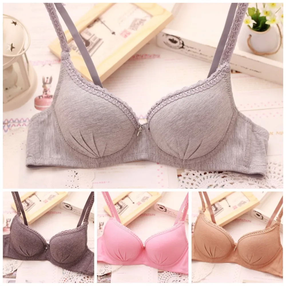 

New Arrivals Melange Cotton Sexy bra padded cheap push up bra for Young girl sexy cup bra for women underwire H186