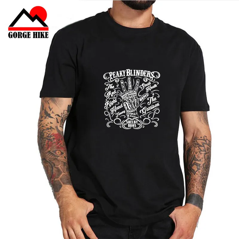 

High Quality creativity style men clothes Summer 2019 NEW PEAKY BLINDERS Shelby The Red Right Hand Inspired T Shirt Top Mens