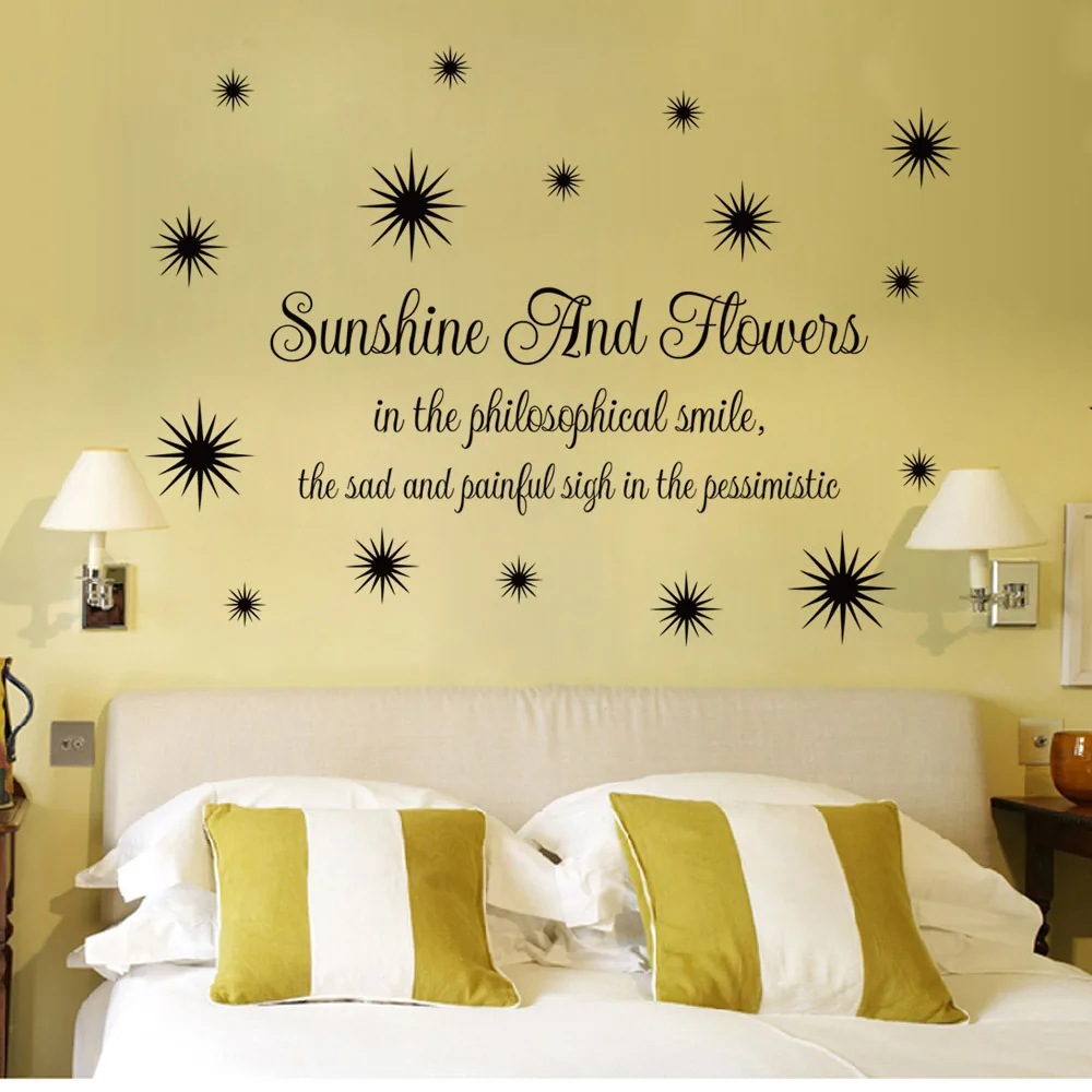 Inglese di cortesia sole e fiori soggiorno camera da letto adesivi ... Descrizione camera in inglese
