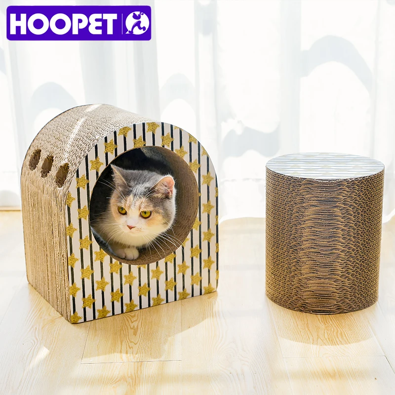 

HOOPET New Funny Pet Cat Scratch Board Cat Toy Corrugated Paper Cat Claw Board With Catnip Interactive Cats Supplies