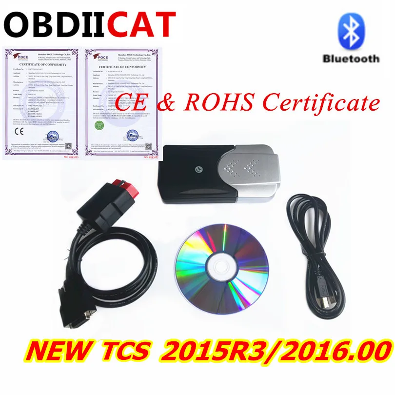 5 шт./партия, DHL, Бесплатная OBDIICAT-CDP 2015R3/2016,00 с KEYGEN TCS pro с реле от компании NEC, новый автомобильный диагностический инструмент vci bluetooth