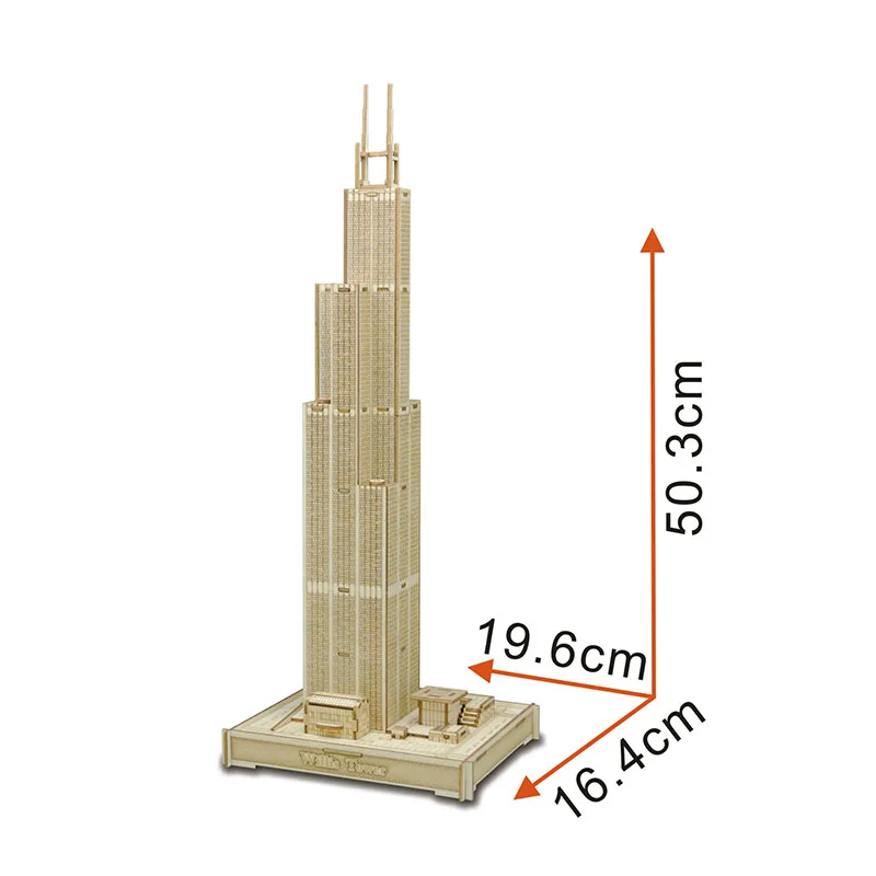 Sears Tower DIY 3D деревянные Пары Башня головоломка игра подарок и орнамент для детей