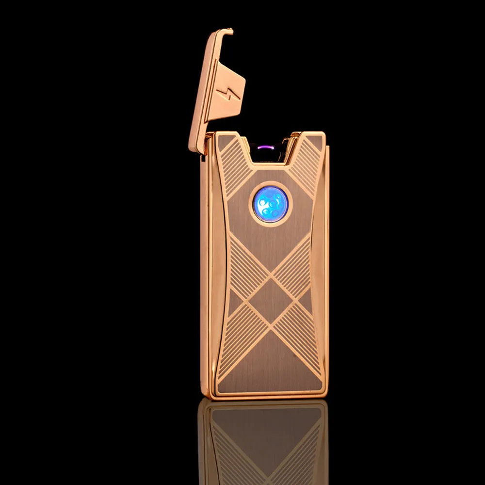 2018 Мужские Подарочные дуговые зажигалки Металлическая USB перезаряжаемая
