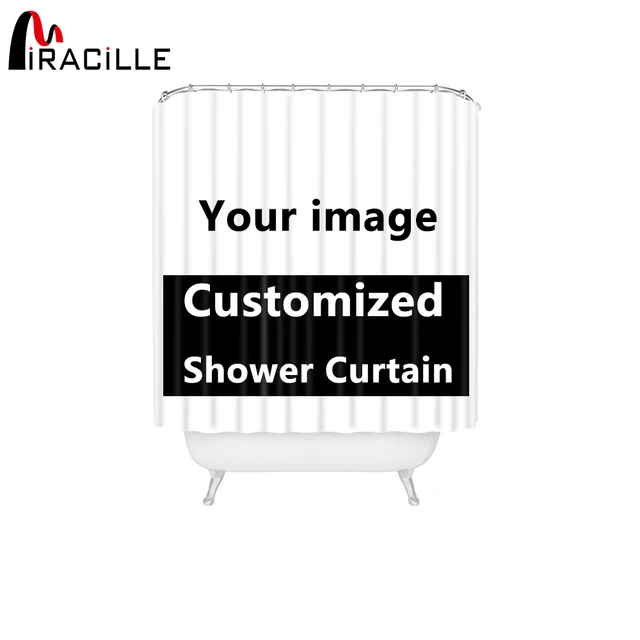 Miracille Customized Shower Curtains Bath Decor Curtain Funny Image Miracille Customized Shower Curtains Bath Decor Curtain Funny Image Waterproof Polyester Fabric Bathroom Blinds With 12