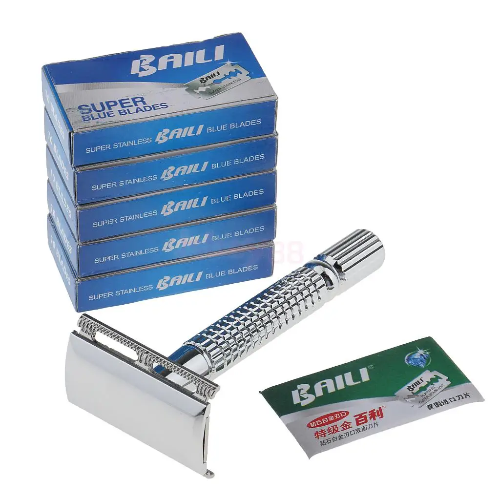 Men's Traditional Classic Double Edge Chrome Shaving Safety Razor +50