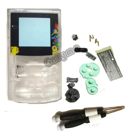 Многоцветный w/кнопки пластиковый корпус чехол для Gameboy цвет GBO DMG Shell w ограниченная пластиковые экранные линзы игровая консоль - Цвет: Фиолетовый