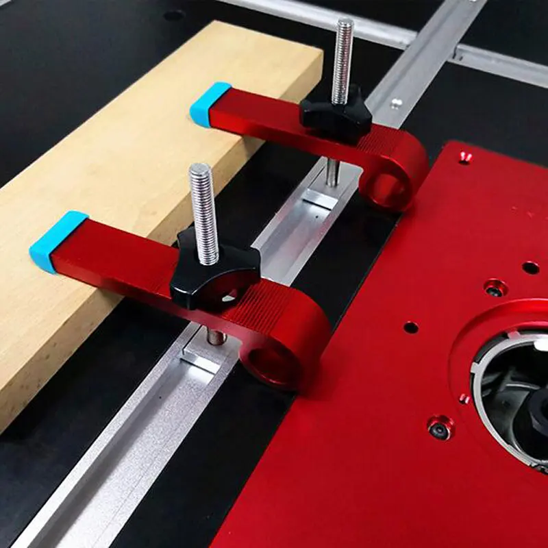 

Aluminum Alloy Wood Clamp T-type Slide Slot Track Stopper Woodworking Positioning Limiter Wood Clamp Fixed Clamping Tools