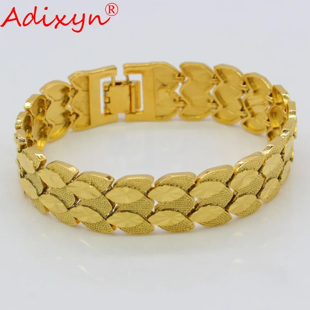 Adixyn 21 см браслет для женщин/мужчин золотой цвет и медь браслеты "Дубай" цепочное украшение для руки африканские/эфиопские/арабские подарки N050712