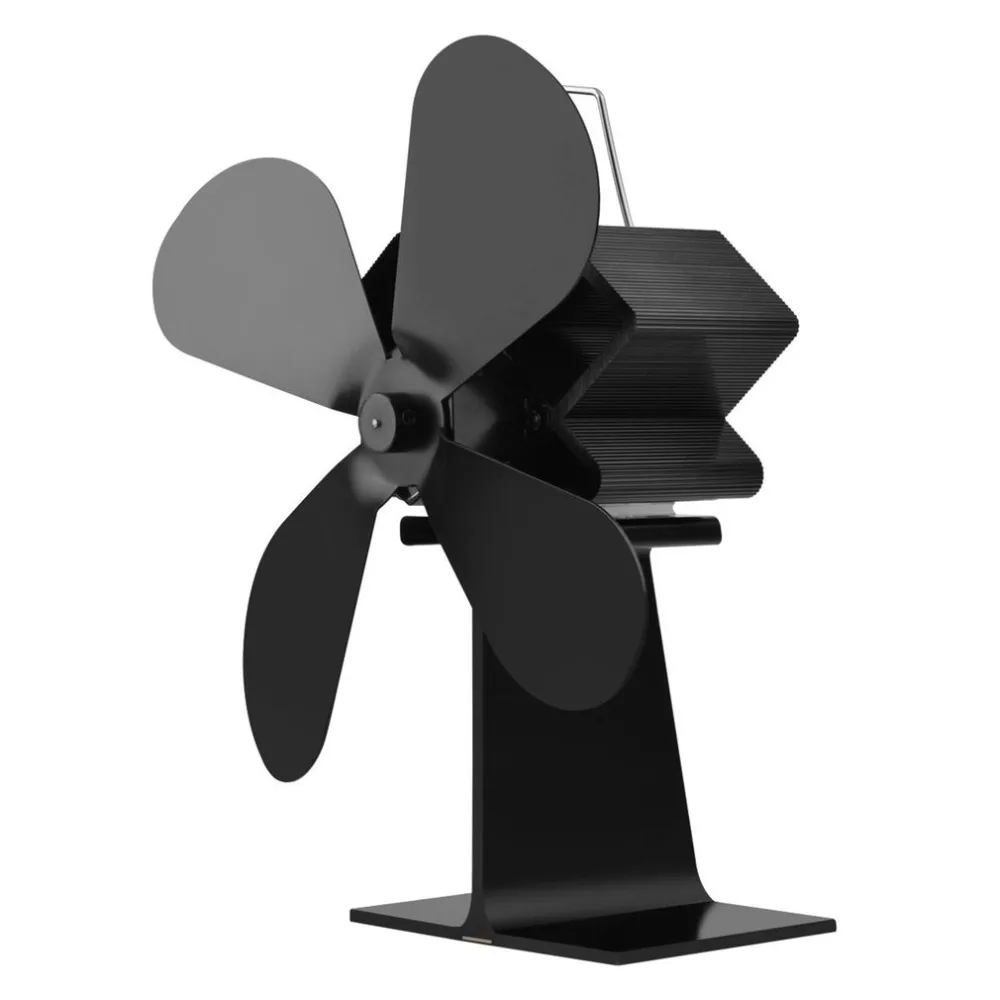 

4 Blades Heat Powered Stove Fan Log Wood Burner Ecofan Quiet Black Home Fireplace Fan Efficient Heat Distribution