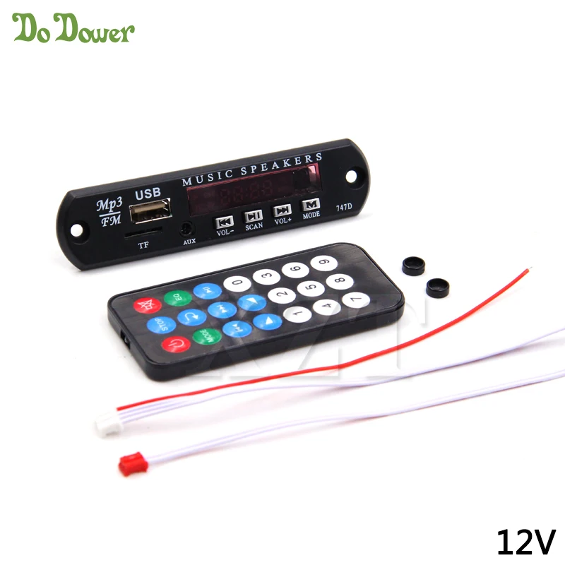 Newest TF Radio MP3 Decoder Board 5V/12V Micro USB Power Supply Audio Module for Car Remote Music Speaker