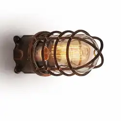Лофт промышленного ветер Античная Бра Американский Творческий Железный искусства потолочный светильник проход открытый настенный