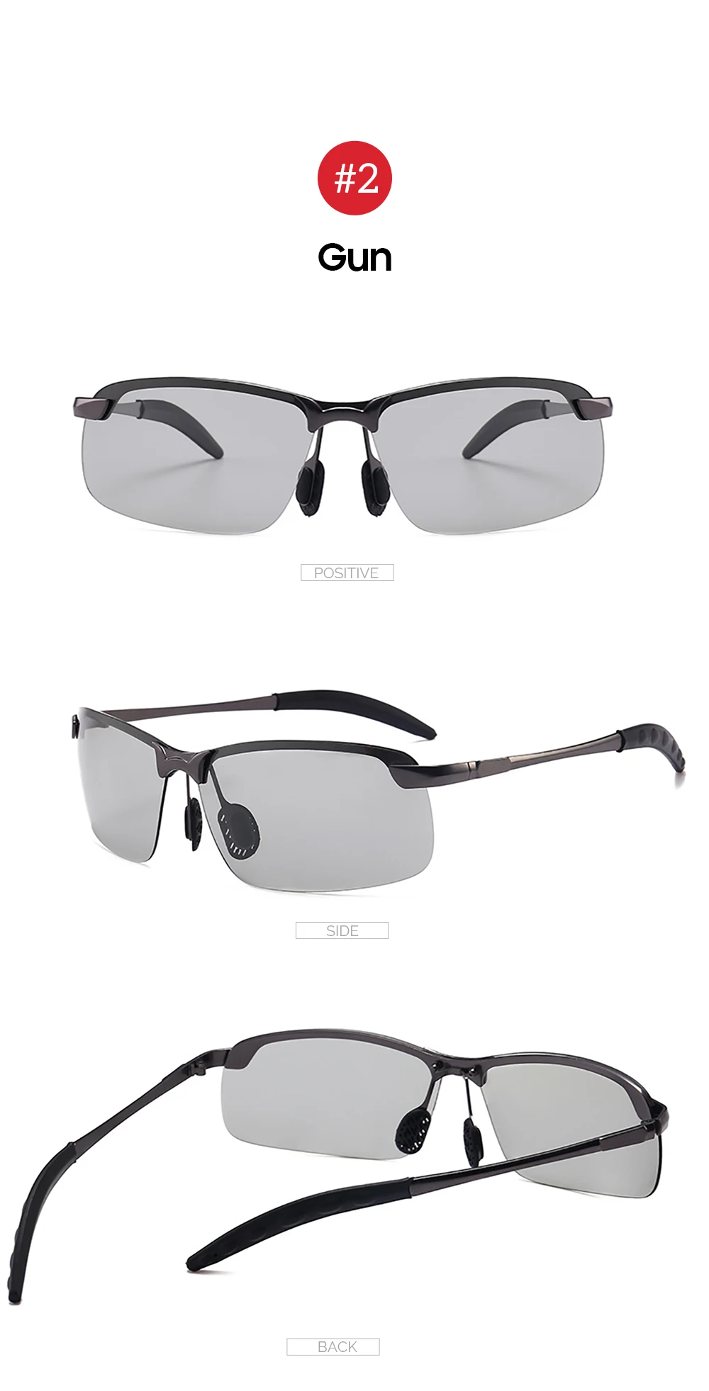 PHOTOCHROMIC SUNGLASSES WITH POLARIZED LENS - DRIVER AND FISHING GLASSES