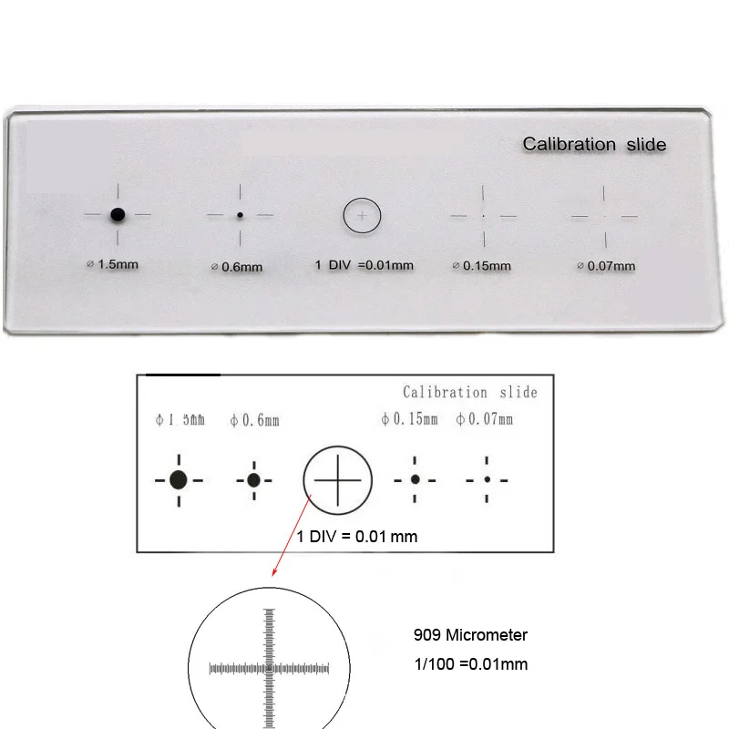 909 Dot Crosshair оптический стеклянный микроскоп слайды многофункциональная пластина сетка Точная калибровка слайд сценический микрометр