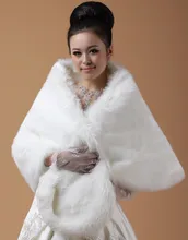 White Winter Faux Fur Coat Wedding Bolero Women Jacket Mariage Wraps Cape for Brides Cheap Wedding Accessories Fashion Wraps