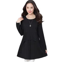 Большой Размеры рубашка Женская Свободные Кружево Лоскутная Топ осень г. длинный тонкий футболка XL-5XL