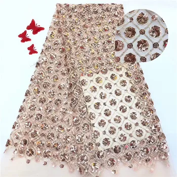 

Amazing party French net lace material with sequins African net lace fabric PDN456(5yards/lot)
