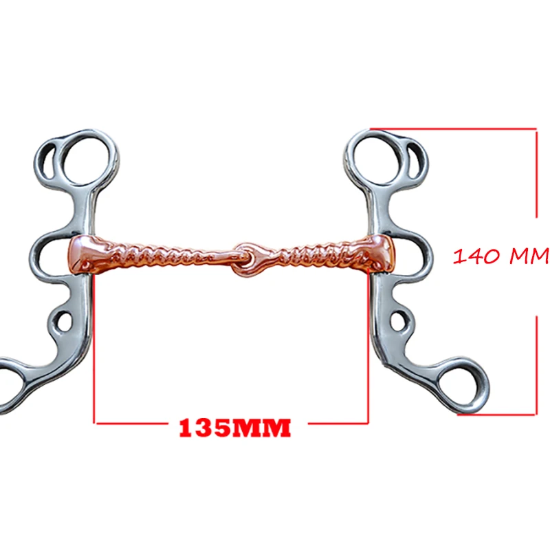Медная лошадь Жевательная форма нити браслет из нержавеющей стали соединенный рот ролик ранчо фермы животных обучение езда урожай - Цвет: 135 MM