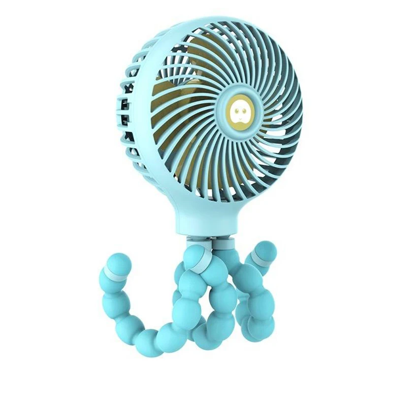 

Windable Handheld Fan With Rechargeable Battery 3 Speed Mini Usb Fan Mute For Child Student Dormitory Baby Stroller Blue