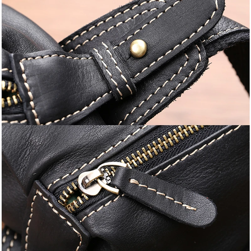 AETOO Chest bag male leather soft leather new single shoulder bag tide casual head layer cowhide men's chest Bag